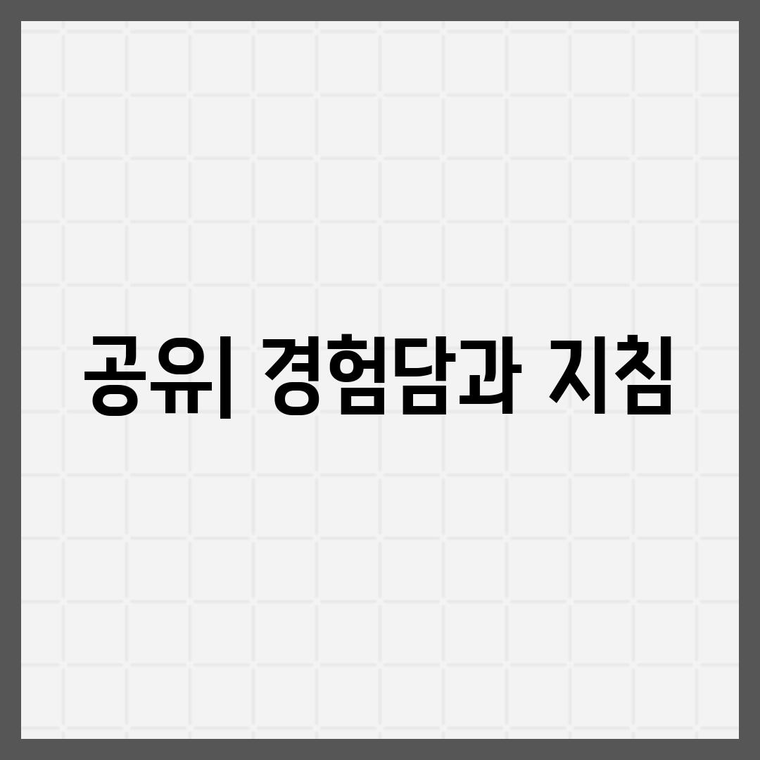 공유| 경험담과 지침