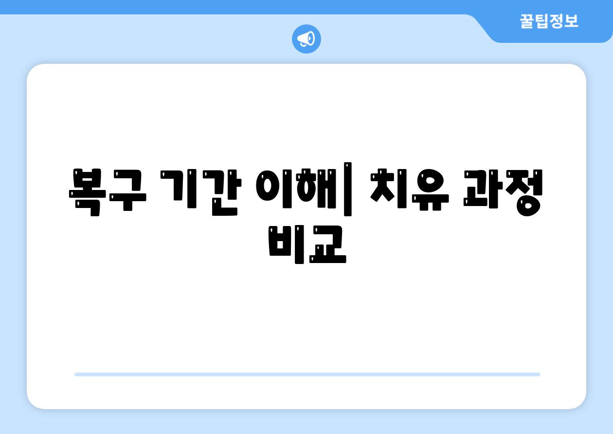 복구 기간 이해| 치유 과정 비교