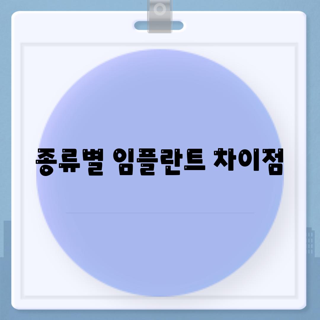 종류별 임플란트 차이점