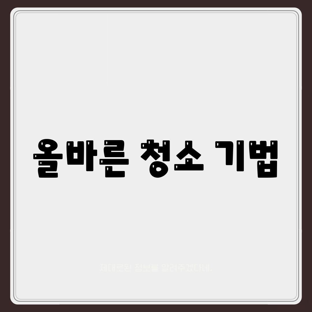 올바른 청소 기법