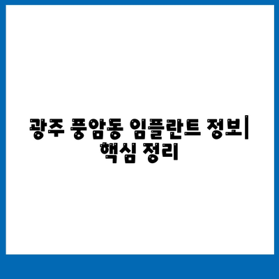 광주시 서구 풍암동 임플란트 가격 | 비용 | 부작용 | 기간 | 종류 | 뼈이식 | 보험 | 2024