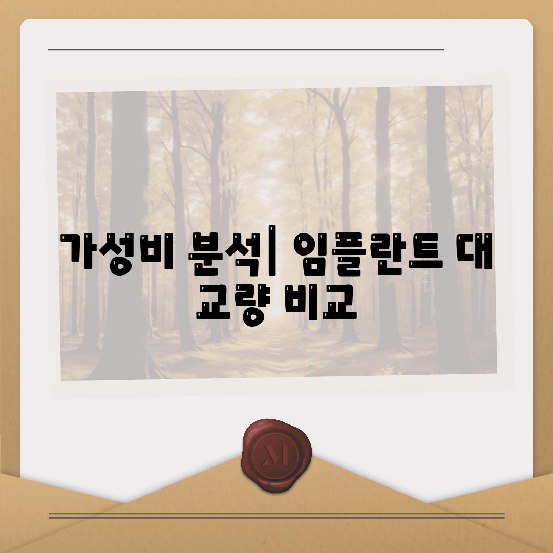 가성비 분석| 임플란트 대 교량 비교