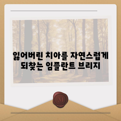 임플란트 브리지,치아 손실 해결을 위한 지속적인 솔루션