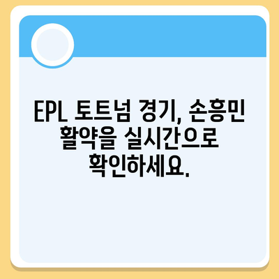 손흥민 경기 생중계 & 하이라이트 다시보기 | 축구, EPL, 토트넘, 손세이셔널