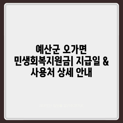 충청남도 예산군 오가면 민생회복지원금 | 신청 | 신청방법 | 대상 | 지급일 | 사용처 | 전국민 | 이재명 | 2024