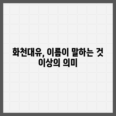 화천대유, 그 이름에 담긴 의미는? | 화천대유, 뜻, 의미, 배경