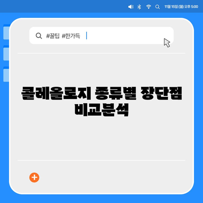 콜레올로지 가격 비교 & 추천 | 콜레올로지 종류, 장단점, 구매 가이드