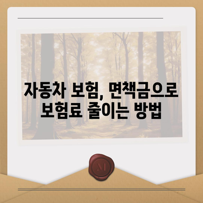 자동차 사고 시 면책금, 내 보험료는 얼마나 줄어들까요? | 자동차 보험, 면책금 계산, 보험료 절약