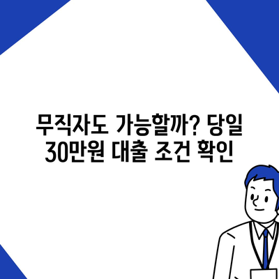 비대면 무직 당일 30만원 대출 가능할까요? | 쉬운 신청, 빠른 승인, 주요 조건 정리