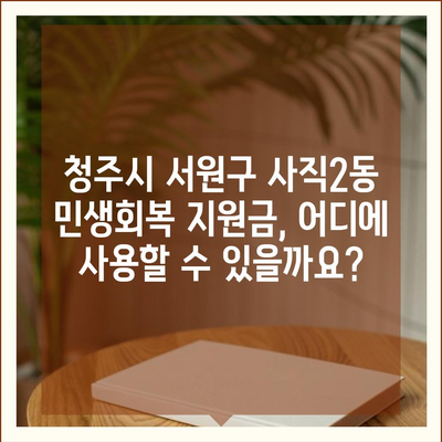 충청북도 청주시 서원구 사직2동 민생회복지원금 | 신청 | 신청방법 | 대상 | 지급일 | 사용처 | 전국민 | 이재명 | 2024