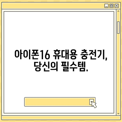 아이폰16 휴대용 충전기 | 휴대성의 정의