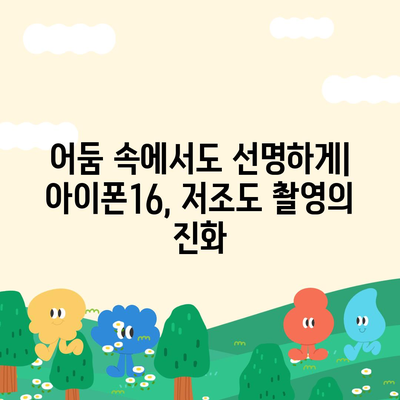 아이폰16 후면 카메라, 저조도에서 놀라운 촬영 능력