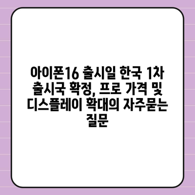 아이폰16 출시일 한국 1차 출시국 확정, 프로 가격 및 디스플레이 확대