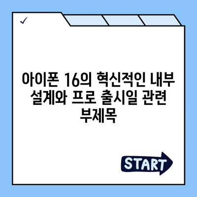 아이폰16의 혁신적인 내부 설계와 프로 출시일