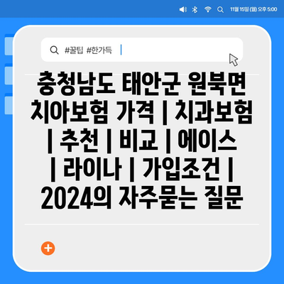 충청남도 태안군 원북면 치아보험 가격 | 치과보험 | 추천 | 비교 | 에이스 | 라이나 | 가입조건 | 2024