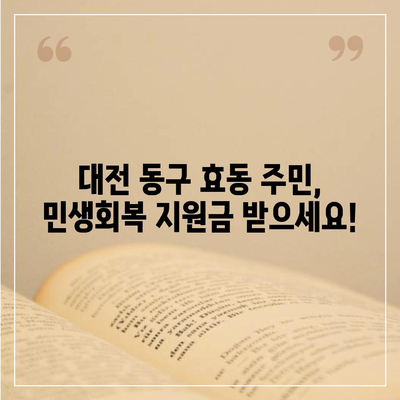 대전시 동구 효동 민생회복지원금 | 신청 | 신청방법 | 대상 | 지급일 | 사용처 | 전국민 | 이재명 | 2024