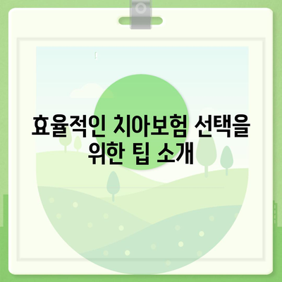 2024년 최고의 치아보험 한눈에 비교하기