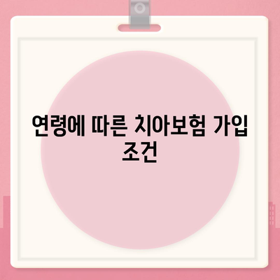 치아보험 가입 조건 정확히 알아내기