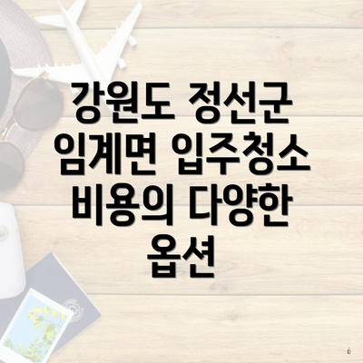 강원도 정선군 임계면 입주청소 비용의 다양한 옵션