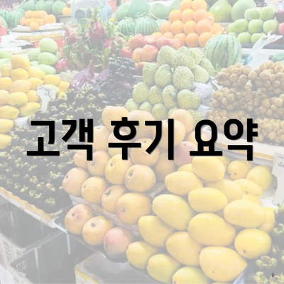 고객 후기 요약