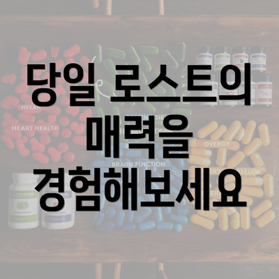 당일 로스트의 매력을 경험해보세요