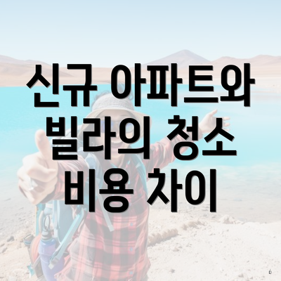 신규 아파트와 빌라의 청소 비용 차이