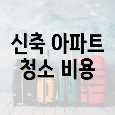 신축 아파트 청소 비용