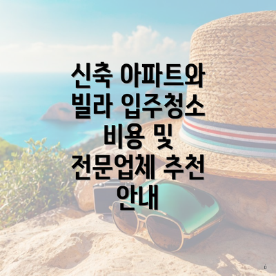 신축 아파트와 빌라 입주청소 비용 및 전문업체 추천 안내