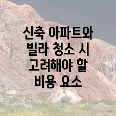 신축 아파트와 빌라 청소 시 고려해야 할 비용 요소