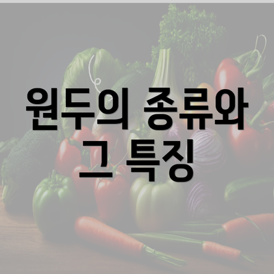 원두의 종류와 그 특징