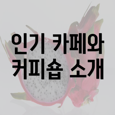 인기 카페와 커피숍 소개