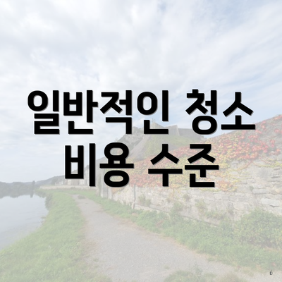 일반적인 청소 비용 수준