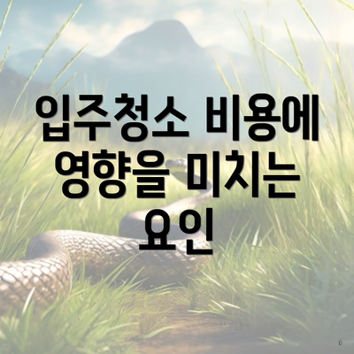 입주청소 비용에 영향을 미치는 요인