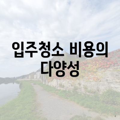 입주청소 비용의 다양성