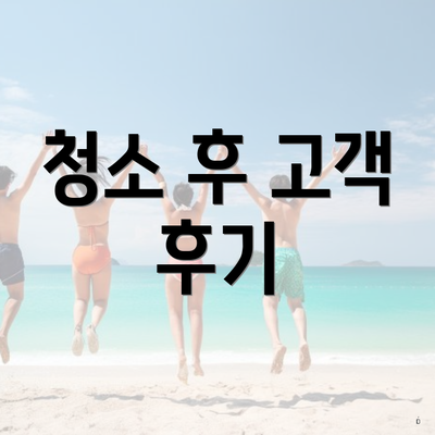 청소 후 고객 후기