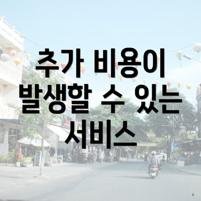 추가 비용이 발생할 수 있는 서비스