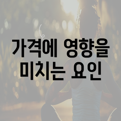 가격에 영향을 미치는 요인