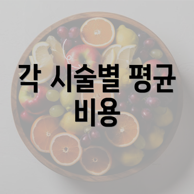 각 시술별 평균 비용