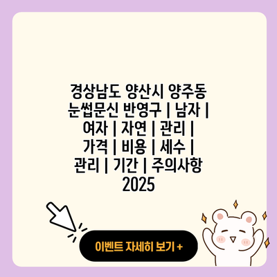 경상남도 양산시 양주동 눈썹문신 반영구 남자 여자 자연 관리 가격 비용 세수 관리 기간 주의사항 2025 resized