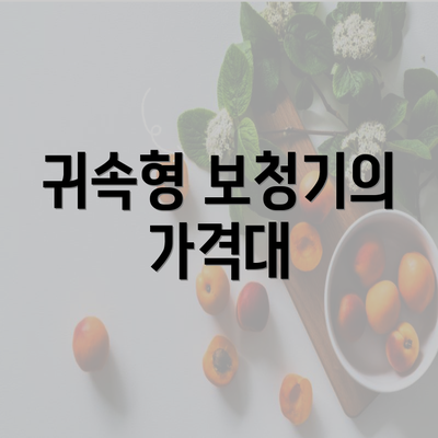 귀속형 보청기의 가격대