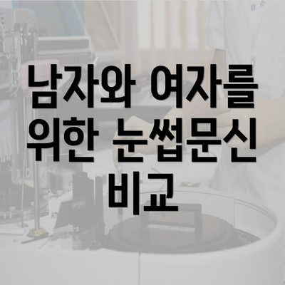 남자와 여자를 위한 눈썹문신 비교