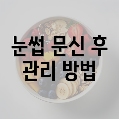 눈썹 문신 후 관리 방법