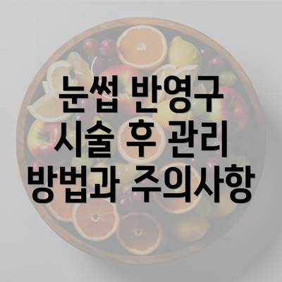 눈썹 반영구 시술 후 관리 방법과 주의사항