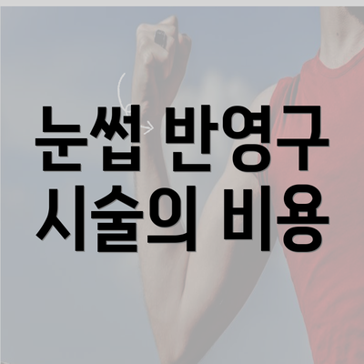 눈썹 반영구 시술의 비용
