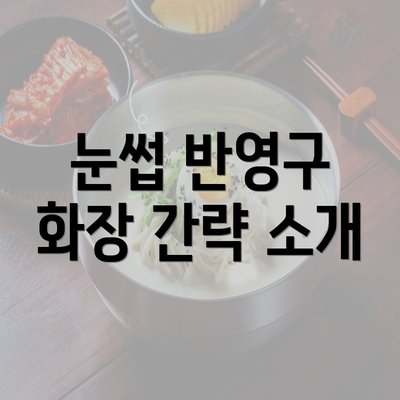 눈썹 반영구 화장 간략 소개