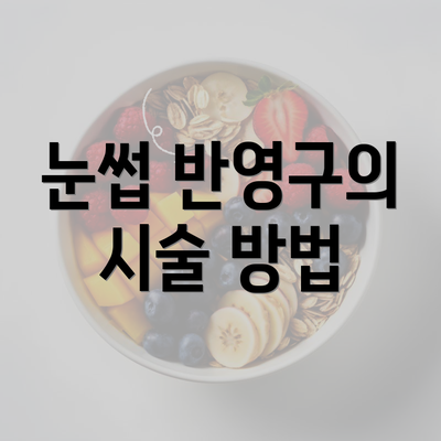눈썹 반영구의 시술 방법