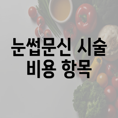 눈썹문신 시술 비용 항목