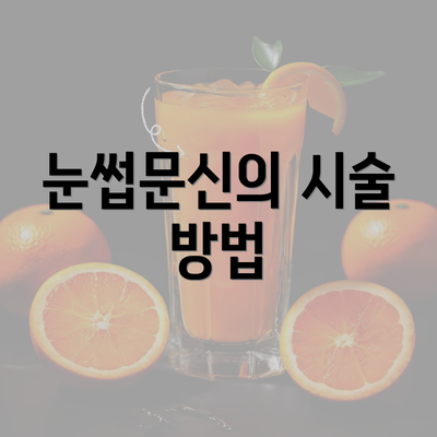 눈썹문신의 시술 방법