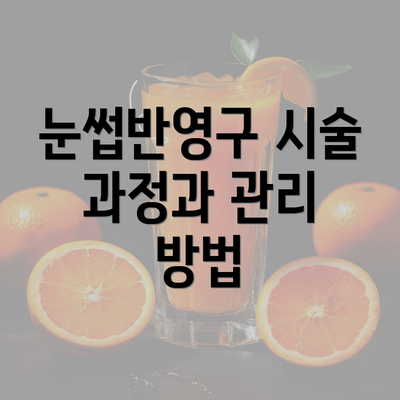 눈썹반영구 시술 과정과 관리 방법