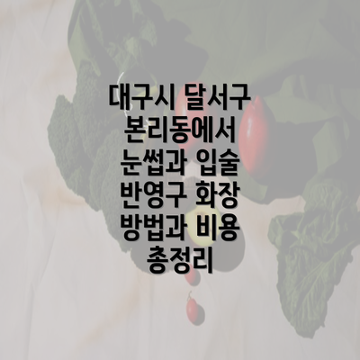 대구시 달서구 본리동에서 눈썹과 입술 반영구 화장 방법과 비용 총정리